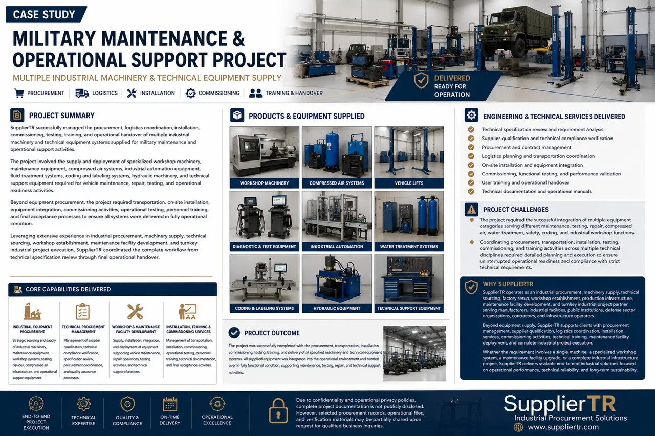 Multi-Equipment Supply, Installation and Commissioning Project for Military Maintenance Operations