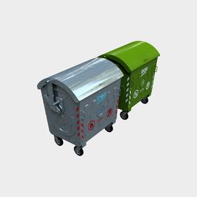 1100 LT Metall verzinkte Abfallcontainer mit Dom Lid - Umwelttechnologien - BDB.11101-A