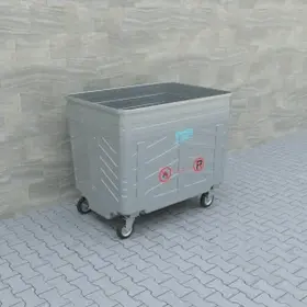 1700L Galvanized Metal Waste Container - Environmental Technologies - 1700LGALVA