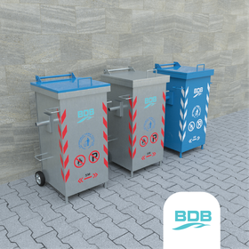 حاوية نفايات معدنية مجلفنة سعة 240 لتر - التقنيات البيئية - BDB.10240-A