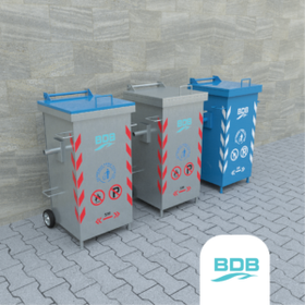 حاوية نفايات معدنية مجلفنة سعة 240 لتر - التقنيات البيئية - BDB.10240-A