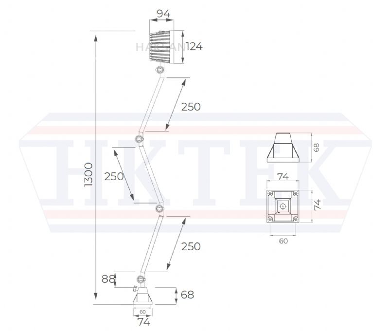 25x25x25 سم 3 ذراع LED آلة Luminaire-12-24 فولت AC-DC مصباح إضاءة الآلة الصناعية - آلات ومعدات معالجة المعادن - LED 3 Kol 250x250x250 LED Acrobat Endüstriyel Lamba