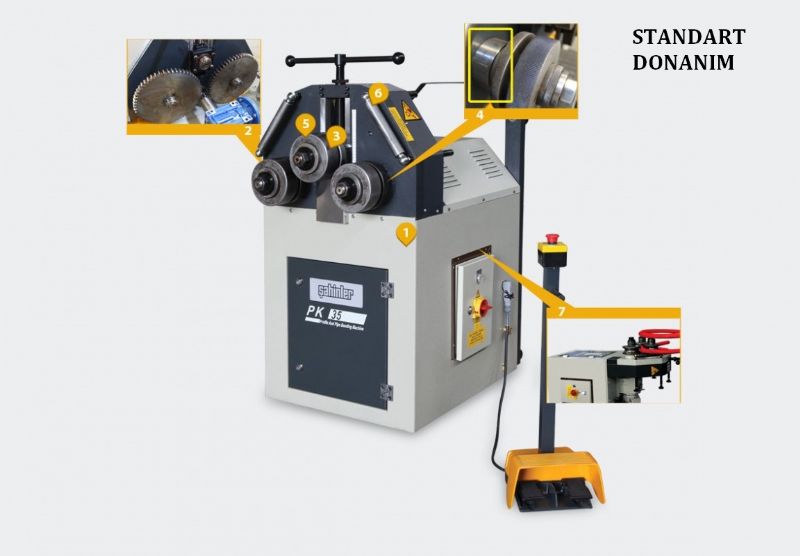 3-Roll Motor Mechanische Rohr- und Profilbiegemaschine - Metallbearbeitungsmaschinen und -geräte - 3 Toplu Motorlu