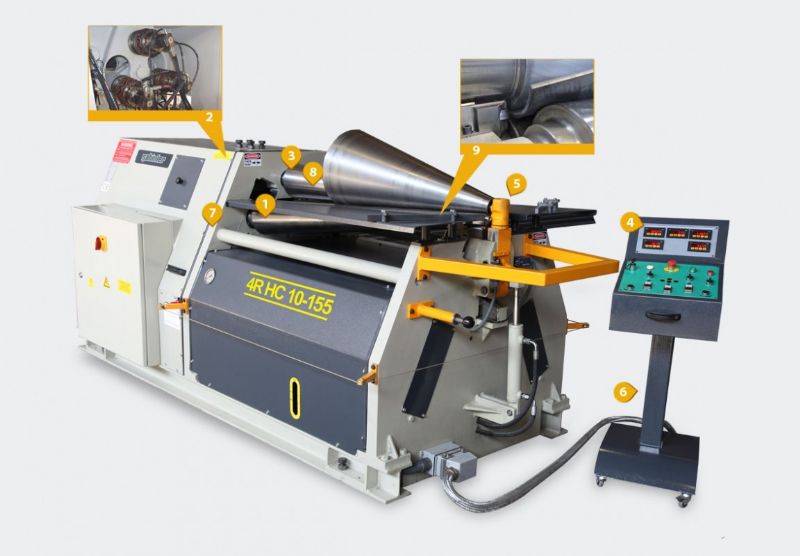 4 Roll Conical Twisting Hydraulic Cylinder Machine - Metal Processing Machines and Equipment - 4 Toplu Konik Bükme Hidrolik Silindir Makinası