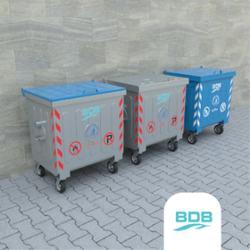 400 LT Metal Galvanized Waste Container - Environmental Technologies - BDB.10400-A