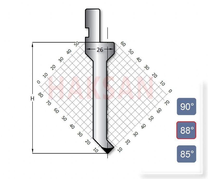 Abkant Twist قالب علوي - نوع مسطح - شفرة علوية - 88 درجة - آلات ومعدات معالجة المعادن - Büküm Açısı : 88 Derece