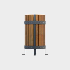 Wooden Round Dustbin - Environmental Technologies - BDB.30103-A