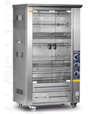 Pimak Double Showcase Lavastone Chicken Rotisserie Machine, 48 Chicken Capacity