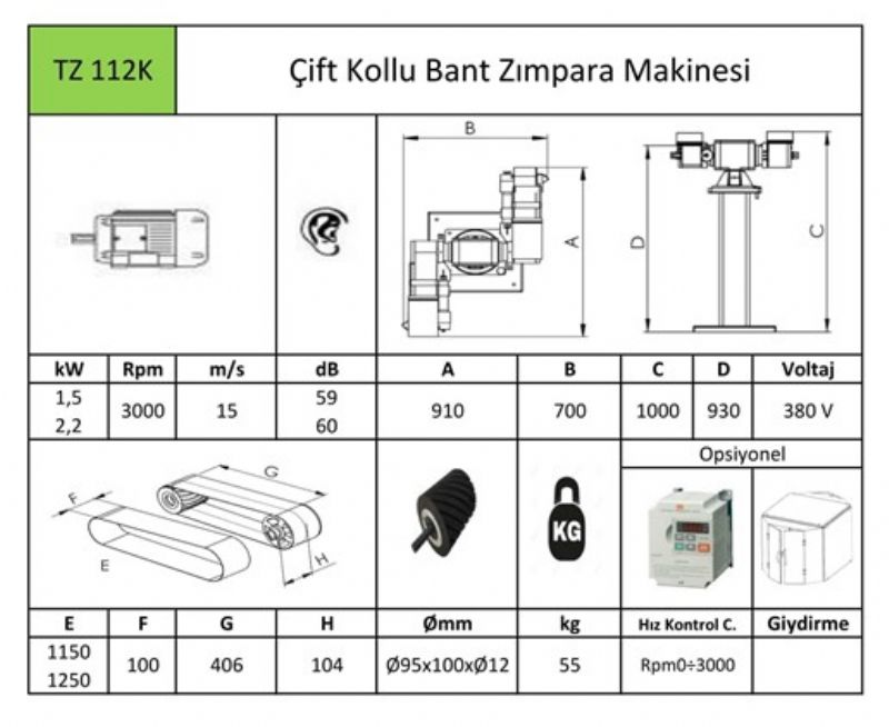 Double Arm Sanding Machine (Metal and Wooden Surface) - Metal Processing Machines and Equipment - TZ11