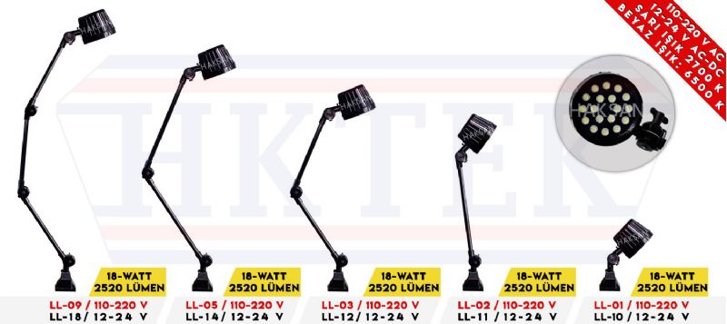 مصباح آلة LED باستخدام الحاسب الآلي - مصباح بروجيكتور بذراع أكروبات - مصباح طاولة صناعي - IP67 - آلات ومعدات معالجة المعادن - Tezgah Aydınlatma Lambası