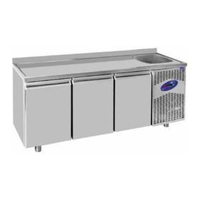Csa 3 Türkühlschrank mit Waschbecken, 188*70*85 cm, 304 Chrom - Industrielle Küchenmaschinen und -geräte - CSA3KAPLEV