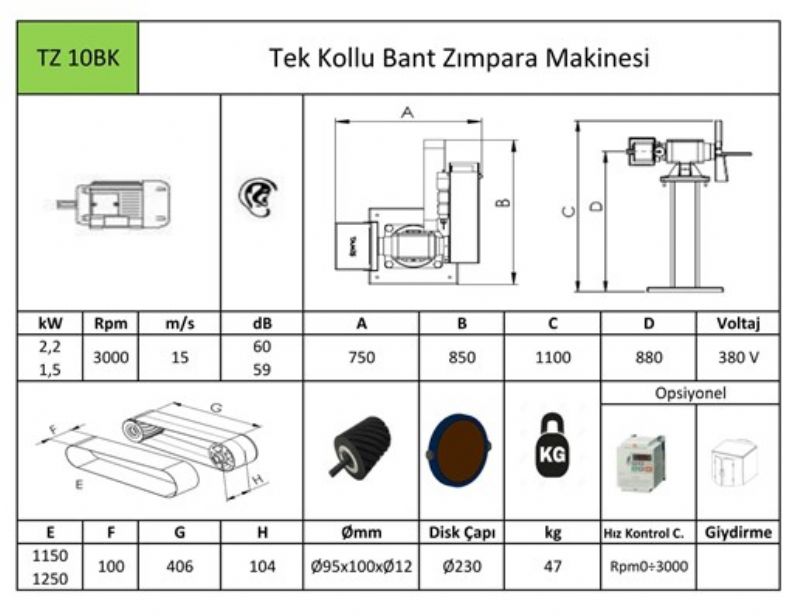 Disc Arm Gürtel Schleifmaschine (Metal und Holz Oberfläche) - Metallbearbeitungsmaschinen und -geräte - TZ10