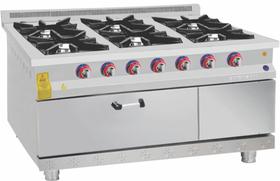 Emeksan 6-Burner Range Cooker Gas, 150*100*85 cm - Industrial Kitchen Machinery and Equipment - EMEKSAN6LK