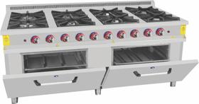 Emeksan 8-burner range cooker gas, 200*100*85 cm - Industrial Kitchen Machinery and Equipment - EMEKSAN8LI