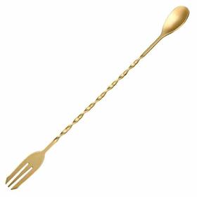 Cuchara Cóctel Con Tenedor Epinox Oro (AKK-30) - Maquinaria y Equipos de Cocina Industrial - EPINOXKOKT