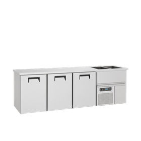 Холодильник для пива Frenox 195x70x94,5 с двойной раковиной KGN3-2E-R-R290 - Промышленные кухонные машины и оборудование - FRENOX195X
