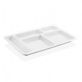 GastroPlast GSS-02 Mesa de huéspedes de plástico tipo guardería de 4 piezas, color blanco