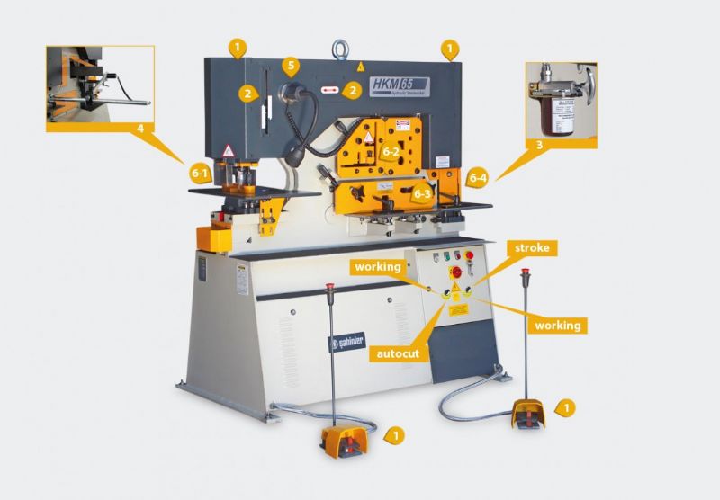 Cizalla Hidráulica Combinada - Doble Pistón - Máquinas y equipos de procesamiento de metales - HKS-465