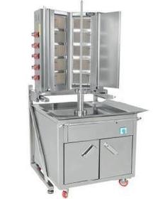 Himaksan Doner Grill mit Trolley Gas 4+4 Radiant - Industrielle Küchenmaschinen und -geräte - HIMAKSANAR