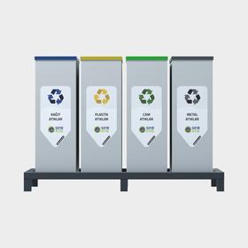 Cube 4-pack Recycling Eimer – 1 - Umwelttechnologien - BDB.50114-A