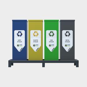 Cube 4-pack Recycling Eimer – 1 - Umwelttechnologien - BDB.50114-A