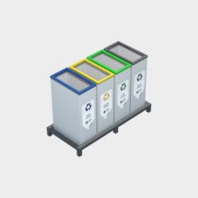 Cube 4-pack Recycling Eimer – 1 - Umwelttechnologien - BDB.50114-A
