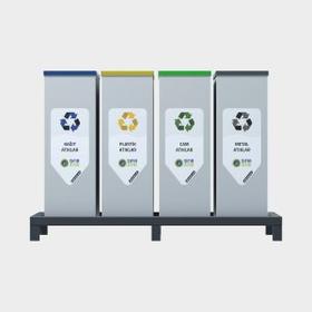 Cube 4-pack Recycling Eimer – 1 - Umwelttechnologien - BDB.50114-A