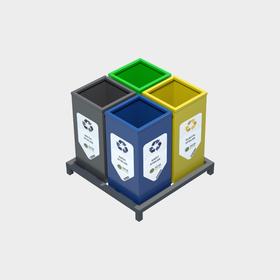 Cube 4-pack Recycling-Buchse – 2 - Umwelttechnologien - BDB.50115-A
