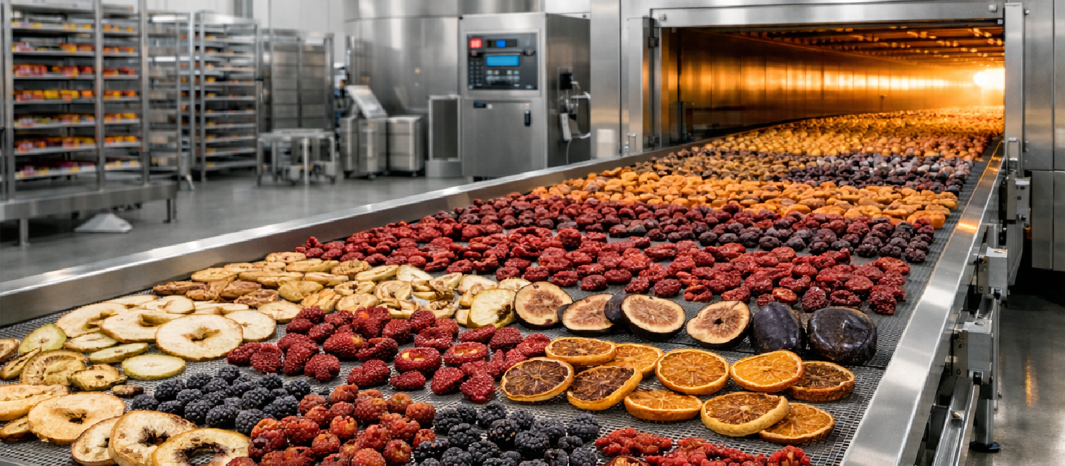 Línea de secado de frutas y verduras - Línea de producción e instalaciones - 