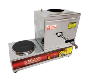 Mizan 1 Teapot Chrome Electric Tea Boiler, 10 lt, 304 Quality, With Plate