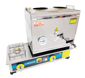 Mizan 2 Teapot Chrome Tea Boiler, 26 lt, 304 Quality, Natural Gas, Ce Certificated