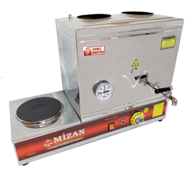 Mizan 2 Teapot Chrome Electric Tea Boiler, 26 lt, 304 Quality, With Plate