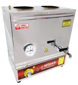 Mizan 2 Teekanne Chrom Elektro Teekocher, 26 lt, 430 Qualität, Ohne Platte - Industrielle Küchenmaschinen und -geräte - MIZAN2DEML