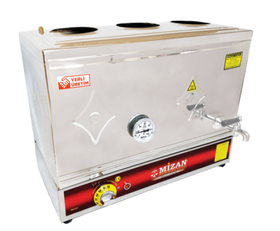 MIZAN 3 Teekanne Chrom Elektro Teekocher, 38 lt, 304 Qualität, Ohne Platte - Industrielle Küchenmaschinen und -geräte - MZAN3DEMLI