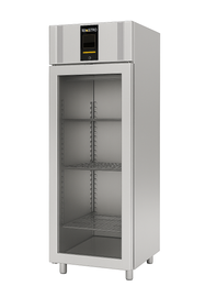 Refrigerador de pastelería vertical Ndustrio con 1 puerta de vidrio completa, motor superior, capacidad para 40 bandejas
