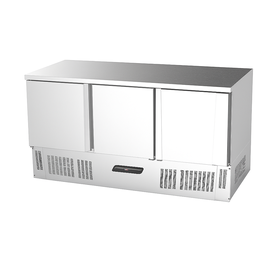 ثلاجة ندوستريو 3 أبواب، محرك سفلي، 1600x600x850 ملم، SLD-6160-SS TOP - آلات ومعدات المطبخ الصناعية - NDUSTRIO3K