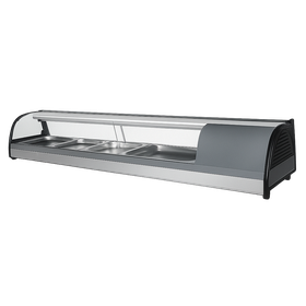 وحدة عرض زجاجية منحنية من ندوستريو، 1/3-8 جيجا، 1750x400x250 سم، SCR-180 - آلات ومعدات المطبخ الصناعية - NDUSTRIOBO