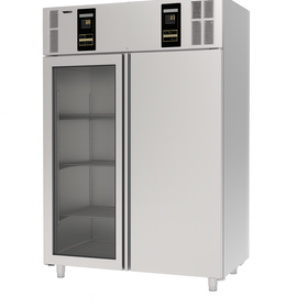Ndustrio Upright Monoblock Gastronorm Mix Refrigerator - 1 Full Stainless 1 Full Glass Door, Top Motor PNX- CPGN 202-UCGD-MIX MONOBLOCK