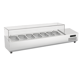 رف زينة زجاجي للسطح من ندوستريو، 1/4-7 جيجا، 1496x370x450 سم، TTR-150 GC - آلات ومعدات المطبخ الصناعية - NDUSTRIOSE