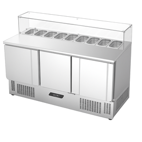 ندوستريو كاونتر نوع 3 باب وجبة خفيفة زجاجي Saladbar SLD 6160 GC - آلات ومعدات المطبخ الصناعية - NDUSTRIOTE