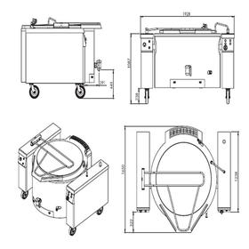 Öztiryakiler 900 Series OKTGID 100 وعاء غليان غير مباشر، 100 لتر، غاز - آلات ومعدات المطبخ الصناعية - ZTIRYAKILE