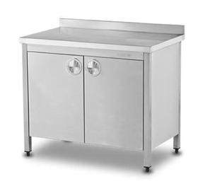 Arbeitsbank mit Edelstahl Chrom Schwenkabdeckung, 80 X 60 X 85 cm, 430 Stahl