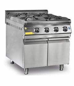 Pimak 4-Burner Stove mit Kabinett, Erdgas oder LPG, Ce Certificate, 80×70×85 Cm