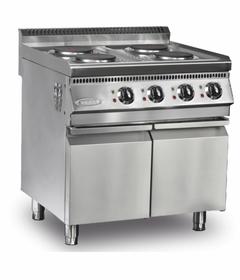 Pimak 4-Burner Elektroherd mit Kabinett, 80×70×85 Cm - Industrielle Küchenmaschinen und -geräte - PIMAK4GZLE