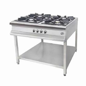 Плита Pimak с базовой полкой, 4 конфорки, газ/баллон, сертификат CE, 100×100×85 см - Промышленные кухонные машины и оборудование - PIMAKTABAN