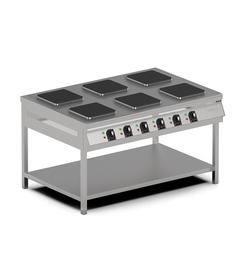 Pimak Stove with Base Shelf, 6 Burners, Electric, 150×100×85 Cm - Industrial Kitchen Machinery and Equipment - PIMAKTABAN