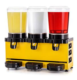 Samixir M10 Triple Panoramic Cold Drink Dispenser, 10+10+10 L, Yellow - Industrial Kitchen Machinery and Equipment - SAMIXIRM10