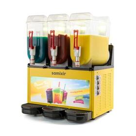 Samixir Slush Triple Allure Granita and Juice Dispenser, 12+12+12 L, Yellow