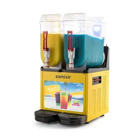 Samixir Slush Twin Allure Granita and Juice Dispenser, 12+12 L, Yellow - Industrial Kitchen Machinery and Equipment - SAMIXIRSLU