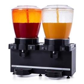 Samixir Twin Spout Cold Drink Dispenser, 22+22 L, Panoramic, Analog, Black